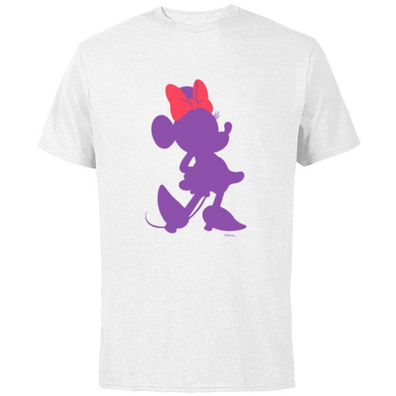 Disney Minnie Mouse Pride Classic Pose Purple Icon Fill - Short Sleeve Cotton T-Shirt for Adults - Customized-White