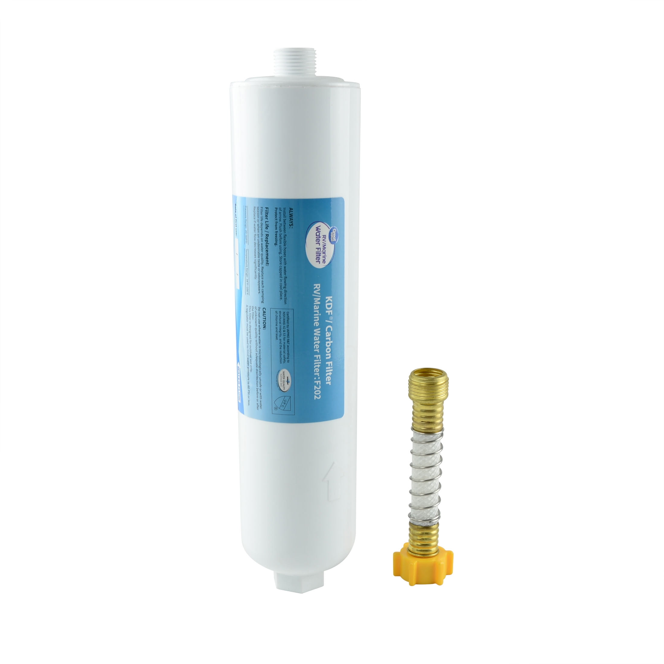 (2 pack) Great Value XL RV & Marine Water Filter, F202, White, Activated Carbon, for Camping/Garden/Bathtub