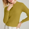 thumbnail image 5 of Uqiangy Womens Fashion Women's Retro Crew Neck Sweater Comfort Color Sweatshirts 2025 Fall Trendy Long Sleeve Womens Cable Knit Sweater Fall Outfits for Women 2025 Trendy Yellow S, 5 of 8