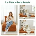 thumbnail image 3 of BEHOST 70" Compact Corduroy Sofa Bed Couch, Folding Futon Sleeper for Living Room or Office, Orange Red, 3 of 10