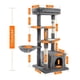 thumbnail image 1 of Free Shipping  Multi-Level Cat Tree For Cats With Cozy Perches Stable Cat Climbing Frame Cat Scratch Board Toys Gray&Beige ShopWise Round, 1 of 18