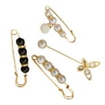thumbnail image 2 of 4 Pieces Women Pearl Brooch DIY Crafts Waistband Decor Adjust Clip Clasps Tightening Waist Safety Pins for Shirt Shawl Dress I, 2 of 7
