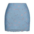 thumbnail image 4 of Lilgiuy Casual Printed Mesh Skirt High Waist Double Layer Slim Pack Hip Skirt Women's Skirt,Blue,10 2022 Fall Winter, 4 of 5