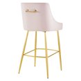 thumbnail image 4 of Modway Discern 29.5" Modern Performance Velvet Bar Stool in Pink/Gold, 4 of 7
