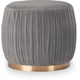 thumbnail image 4 of Adore Decor Jolie Modern Pleated Velvet Ottoman in Gray, 4 of 7