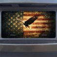 thumbnail image 7 of License Plate, Flying Eagle over Aged Flag Decorative Front,Personalized Stainless Steel License Plate Cover For Men Women,12.2" X 6.2", 7 of 7
