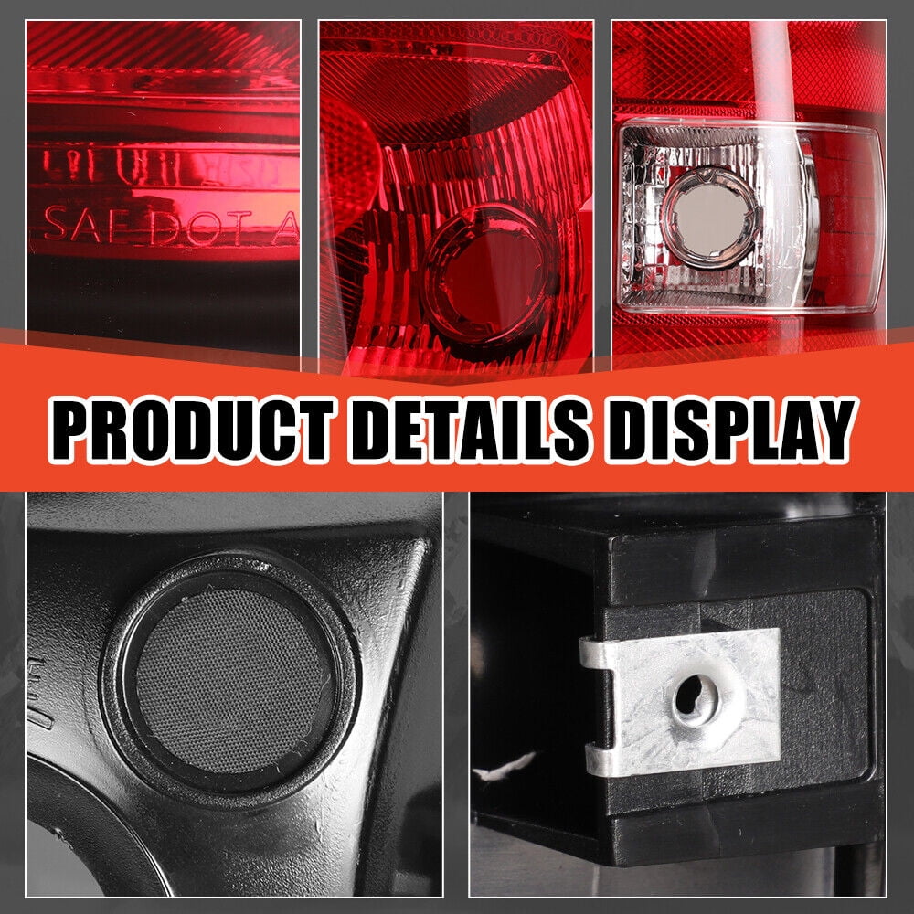 Tail Lights compatible for 2007-2013 Chevy Silverado 1500 2500 3500 Chevrolet Rear Lamps Assembly Driver Passenger Replacement Set