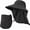 Black, variant on UPF 50+ Safari Hat with Detachable Face Cover & Neck Flap - Wide Brim Sun Hat for Men and Women