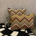 thumbnail image 6 of Fall Home Decor Lumbar Pillow Cover Burgundy, 12"x26" (30x65 cm) Velvet Cut Velvet, Chevron Cushion Cover, Chevron Modern Style - Autumn Peaks, 6 of 10