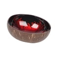 thumbnail image 2 of Luzkey Bol de Noix de Coco Bol de Rangement Collations Sèches Noix Artisanales Clés Incrustées de Perles Diamètre 12 cm Coquille de Noix de Coco Fruits Contenant Bol à Clés Rouge, 2 of 8