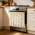 thumbnail image 6 of 30"x22" Oven Skirt Curtain for Kitchen Decor,Girlish Charm Lace Trim & 8 Ribbon Ties,Rustic Decorative Oven Door Curtain for Cottage Kitchen Decor, 6 of 7