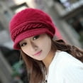 thumbnail image 4 of Fusipu Women Hat Ultra-Thick Windproof Washable Non-Fading Solid Color Keep Warm Simple Style Women Plush Lined Thermal Hat Beret Cap Decor for Outdoor Activities, 4 of 8