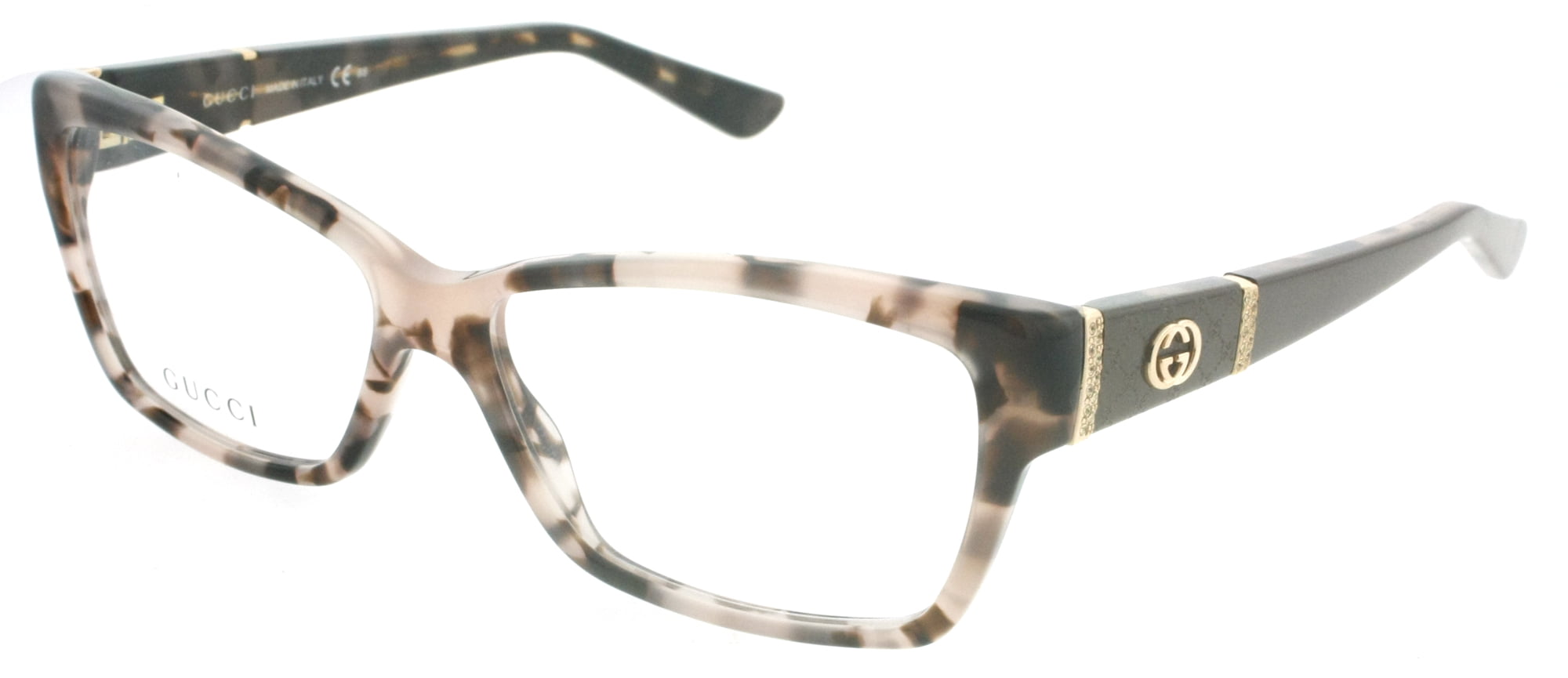 Gucci GG 3559 L76 Havana Rose/Brown Women's Rectangular Eyeglasses 53mm ...