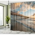 thumbnail image 4 of Ambesonne Imperial Beach Shower Curtain, Pier Pacific Ocean, 69"Wx70"L, Amber Pale Blue and Taupe, 4 of 4