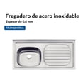 thumbnail image 2 of Fregadero Rectangular Acero Inoxidable 100x50cm Tramontina Tramontina 93412535, 2 of 5