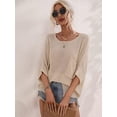 thumbnail image 2 of Maydear Women Summer Loose Hollow Knit Sweater, Fashion Pullover Knit Short Sleeve Sweater, 2 of 5