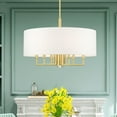 thumbnail image 6 of 49376-12 Livex Lighting Meridian - 7 Light Pendant in Modern Style - 24 Inches wide by 18.5 Inches high-Satin Brass Finish    -Traditional, 6 of 15