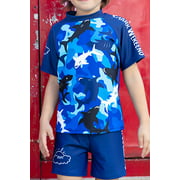Kids Boys Surfing Beach Out Camouflage Printed Swimsuit