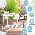thumbnail image 4 of AMAGABELI White Outdoor Side Table Round Patio Side Table Heavy Duty Small Outdoor End Table Weather Resistant Metal Coffee Table Porch Snack Table for Balcony Garden Yard Lawn,18 x 18 Inch, 4 of 9