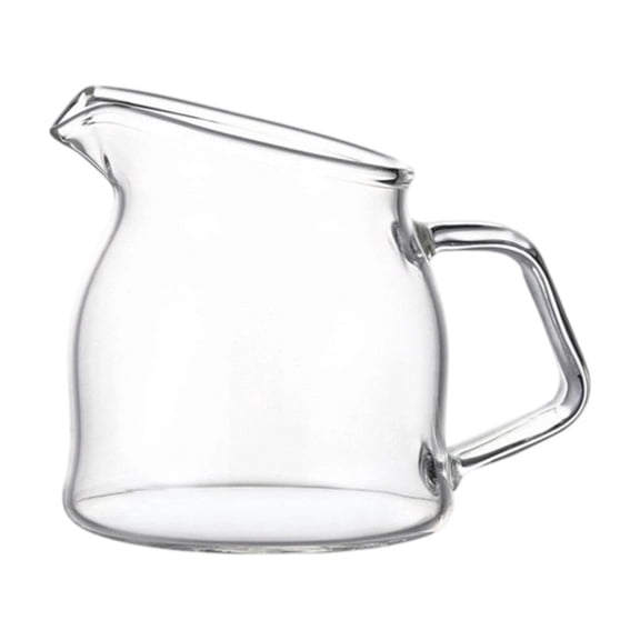 Partheme 100ml Small Glass Pitcher, Glass Creamer with Spout, Clear Borosilicate Milk Pitcher for Coffee Bar and Tea, Microwave and Dishwasher Safe Mini Cream Server, As shown