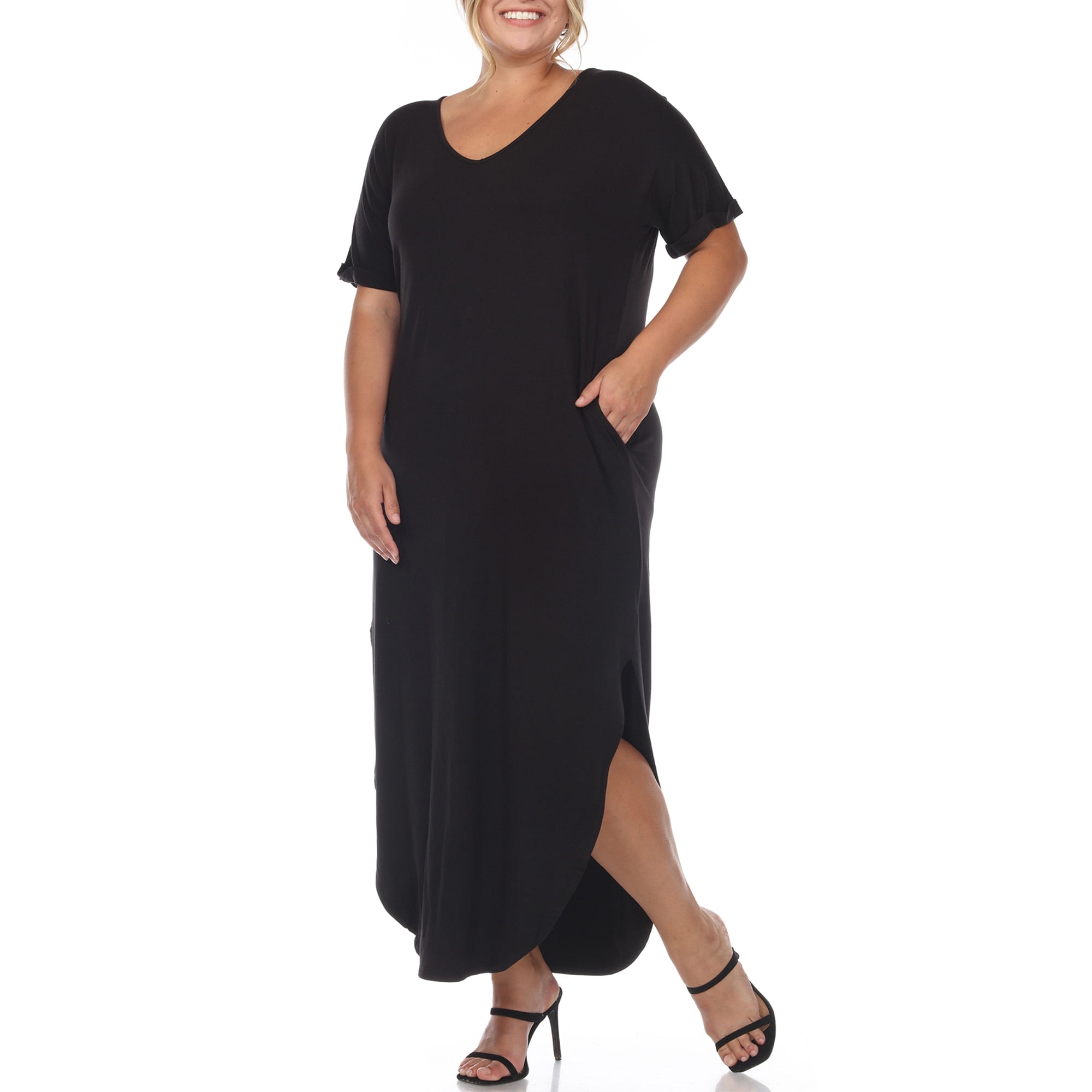 White Mark Short Sleeve Maxi Dress, Women's Plus