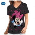 thumbnail image 2 of Bata de bolsillo de Mickey de Disney, uniforme de enfermera de atención médica navideña, camisa de trabajo de enfermera con estampado de Mickey Mouse de dibujos animados para mujer, 2 of 4