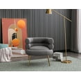 thumbnail image 3 of Luccalily Accent Single Sofa Chair,Upholstered Leisure Accent Living Room Chair, Comfy Armchair with Rose Golden Metal Legs,Mid-Century Modern Velvet Single Sofa Chair, 3 of 11