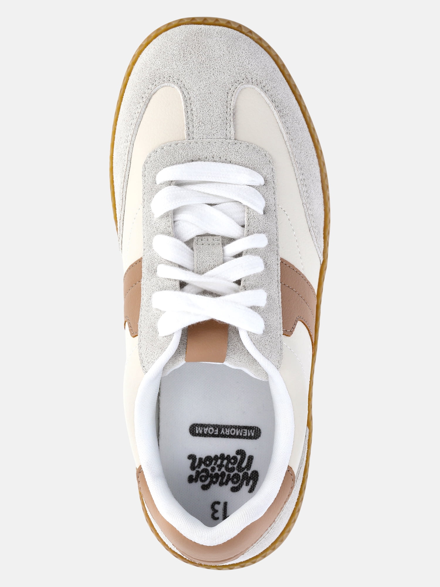 Wonder Nation Little and Big Girls Casual Soccer Sneakers with Ribbon Laces
