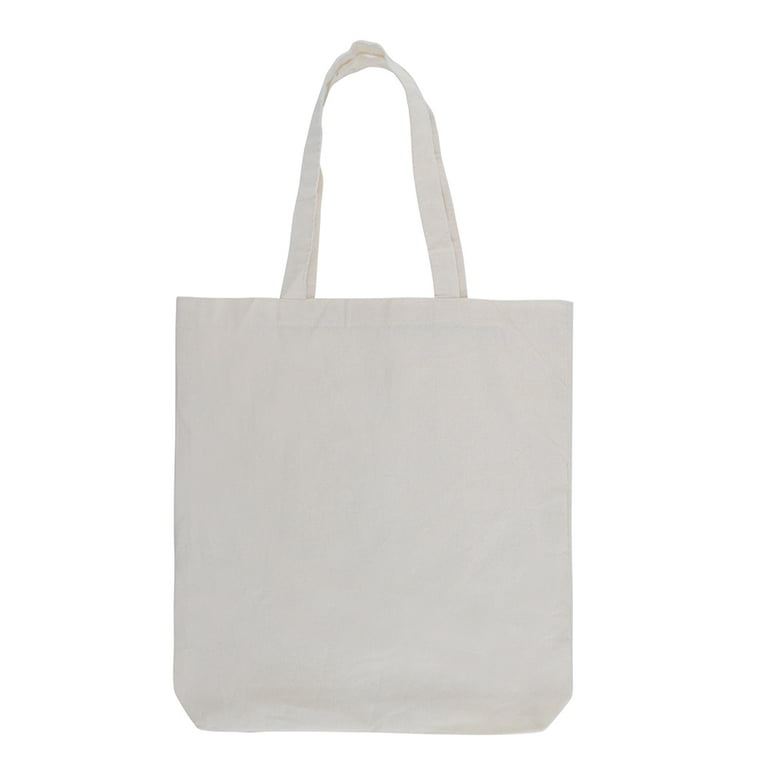 TBF Cotton Canvas Tote Bags, 15 x 16 Inches, Natural Color, 6 oz. Blank  Reusable Shopping Bags with Handles