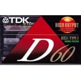 thumbnail image 1 of Cintas de casete de audio TDK D60 de 60 minutos, paquete de 5, tipo I, 1 of 1