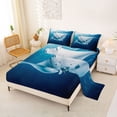 thumbnail image 2 of Feelyou Underwater Fish Full Size Sheets for Men Women Kids, Sea Tropical Animal Bed Sheets, Blue, 4pcs, 2 of 5