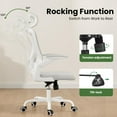 thumbnail image 2 of STARY Ergonomic Office Chair, Computer Chair with Adjustable Lumbar Support, Flip-up Arms and Headrest, Breathable Mesh Desk Chair for Home Office, White & White, 2 of 7