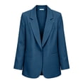 thumbnail image 6 of Women's Casual Lapel Blazer Long Sleeve Single Button Lightweight Work office Blazer Jacket with Pockets Spring Fall Daily Business Outfit Blue, 6 of 7