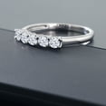 thumbnail image 5 of Gem Stone King 0.55 Ct Round White Zirconia 10K White Gold Ring, 5 of 5
