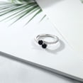 thumbnail image 3 of Gem Stone King 925 Sterling Silver Black Onyx Bypass Ring for Women (0.68 Cttw, Gemstone December Birthstone, Round 4MM, Available in Size 5, 6, 7, 8, 9), 3 of 4