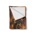 thumbnail image 2 of Fantasy Soft Flannel Fleece Throw Blanket, Sinister Dark Fiction with Heraldic Emblem on the Background Gothic Art, Cozy Plush for Indoor and Outdoor Use, 70" x 90", Orange Black, by Ambesonne, 2 of 6