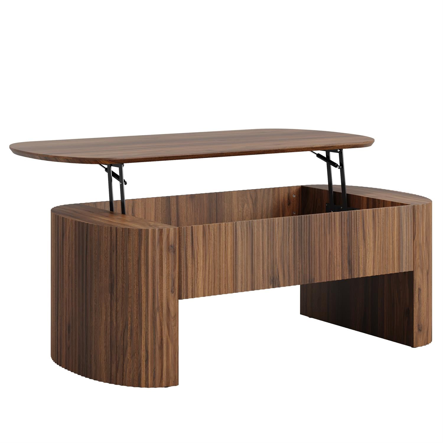 Demi Bonn 47" Lift-Top Coffee Table, Wooden Centerpiece, Brown Living Room Table, Sturdy End Table with Storage, Brown