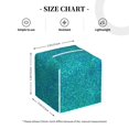 thumbnail image 4 of Balery Blue Green Glitter Porta Pañuelos de Cuero con Estampado – Funda Moderna Cuadrada para Caja de Pañuelos, Dispensador 5x5x5'', 4 of 7