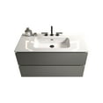 thumbnail image 5 of 36" Wall Mount Space Grey Bathroom Vanity with Ceramic Sink with Three Faucet Holes, Large Storage Floating Bathroom Vanity for Modern Bathroom, Pre-assembled, 5 of 5