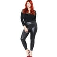 thumbnail image 5 of Fusipu Women Faux Leather Stretch Skinny Pants Leggings Plus Size Slim Fashion Trousers, 5 of 7