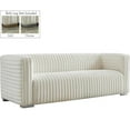 thumbnail image 3 of Maklaine Contemporary Deep Channel Tufted Soft Rich Cream Finish Velvet Sofa, 3 of 16