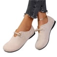 thumbnail image 6 of Women's Loafers Slip On Flats Breathable Comfortable Round Toe Casual Walking Shoes，Beige Size 37, 6 of 6
