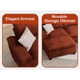 thumbnail image 4 of L-Shaped Modular Sectional Sofa, 7-Seater Linen Cloud Couch with Storage Ottoman - Orange, Oversized Living Room Corner Sofa, 4 of 22