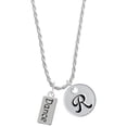 thumbnail image 1 of Delight Jewelry Silvertone Dance Silvertone Script Initial Disc - R - Charm Necklace, 20"+3", 1 of 4