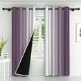 thumbnail image 3 of Lfeey Light Blocking Curtains, Room Darkening Blackout Curtains, Purple and White, 42"x72", 2 panels, 3 of 6
