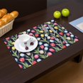 thumbnail image 2 of Placemat, Pioneer Flower Floral Print Pattern Place Mats Table Mat Set Of 2, PVC Washable Placemats for Party Kitchen Dining Decoration, 18x12 Inch, Fade Resistant, 2 of 6