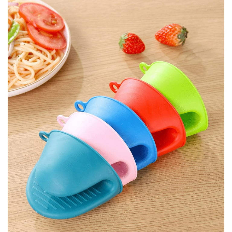2 PC Mini Silicone Pinch Pot Holder Hot Plate Pan Glove Grip Heat Resistant Oven
