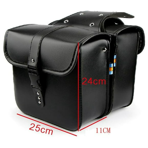 Motorcycle Saddlebag Mini Saddlebag 1 Pair Motorcycle Side Pouch PU Leather Waterproof Saddlebag Car Modification Hanging Bags Black