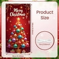 thumbnail image 2 of Snowy Tree Christmas Tree Banner Golden Lights Holiday Display Decorative Ornaments Sparkling Snowflakes Xmas Backdrop for Christmas Party Home Decoration Holiday Gathering, 2 of 9