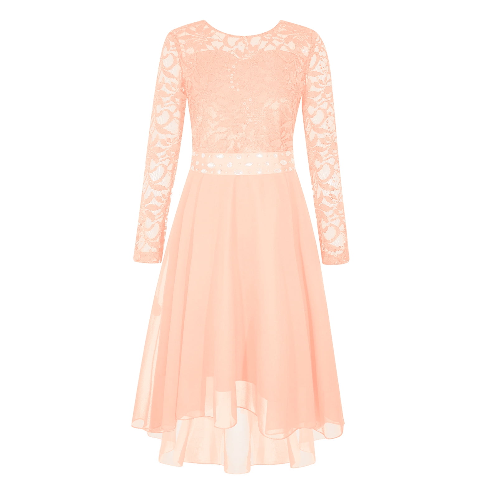 YONGHS Kids Girls Lace Bridesmaid Dress Long A-Line Chiffon Gown Pink 8 - Walmart.com YONGHS Kids Girls Lace Bridesmaid Dress Long A-Line Chiffon Gown Pink 8 - Walmart.com